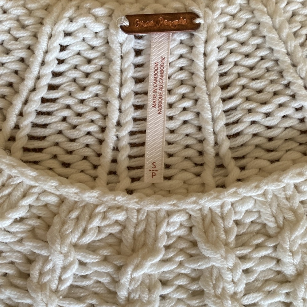 Free People Cream Cable Knit Scoop Neck Sweater - Picture 5 of 15